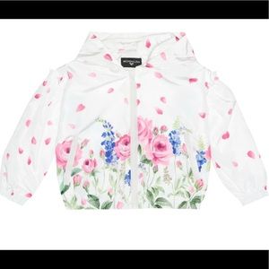 Monnalisa kids white and floral print jacket